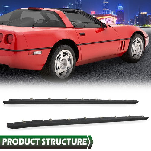 Solid Spare Window Sweep Weatherstrip Outer Seal Kit Fit For 1984-1996 Chevy Corvette C4
