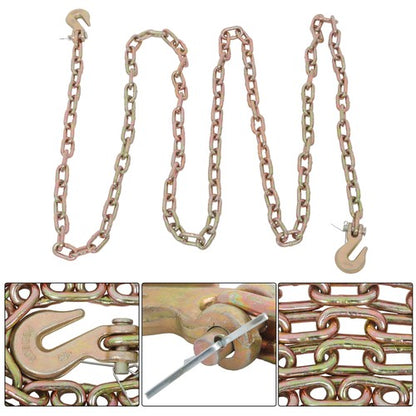 Solid Spare G70 V-Chain Large J-Hooks Flatbed Tow 1/4" 12' Truck Rollback Wrecker Carrier