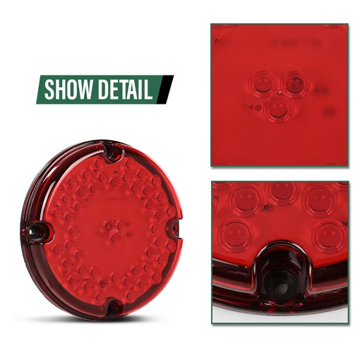 Solid Spare Tail Light Fit For School Bus Transit Vehicles Refuse Hauler 7" Round 47-LED Red