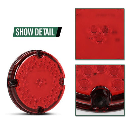 Solid Spare Tail Light Fit For School Bus Transit Vehicles Refuse Hauler 7" Round 47-LED Red