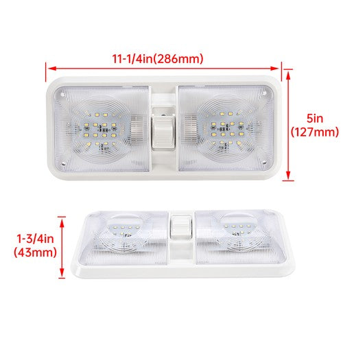 Solid Spare 5x RV LED 12V Double Dome switched Light Ceiling Fixture Camper Trailer Marine