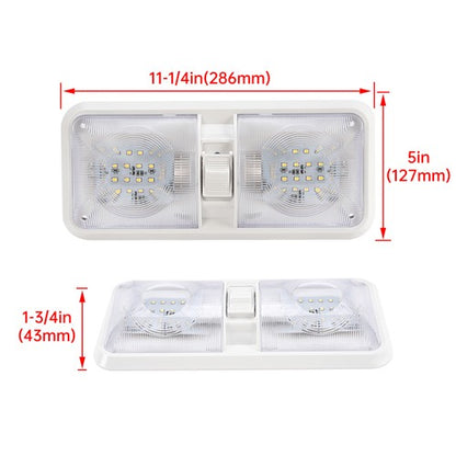 Solid Spare 5x RV LED 12V Double Dome switched Light Ceiling Fixture Camper Trailer Marine