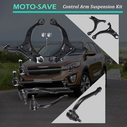 Solid Spare Fit For Kia Sorento 2011-2013 6Pcs Control Arms Ball Joint Tie Rods K621685