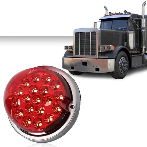 Solid Spare Universal Red W/ Clear Lens [19 LED] Watermelon Marker Turn Signal Light