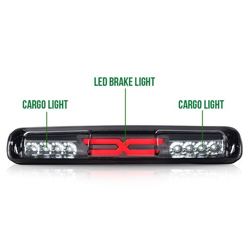 Solid Spare Fit For 99-07 Chevy Silverado GMC Sierra LED 3rd Brake Light Cargo Lamp Smoke