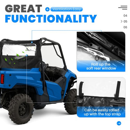 Solid Spare Soft Rear Panel Window Windshield For UTV Honda Pioneer 700/700-4 2014-2025