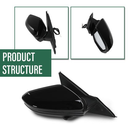 Solid Spare Fit For 16-21 Honda Civic LX DX 3 Pin Manual Fold Power Mirror Passenger Side