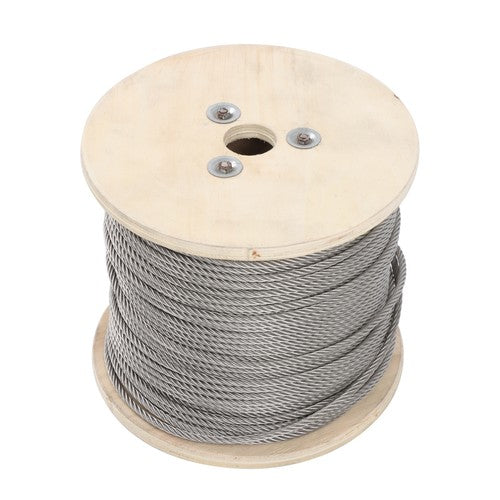 Solid Spare 3/16"x500ft 7x19 T304 Stainless Steel Wire Rope Cable 3700lb Fracture Strength