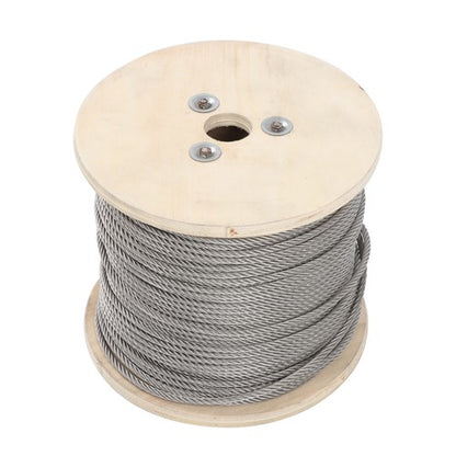 Solid Spare 3/16"x500ft 7x19 T304 Stainless Steel Wire Rope Cable 3700lb Fracture Strength