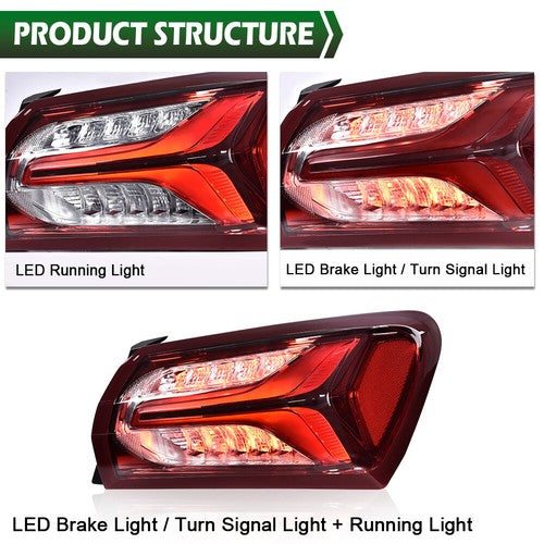 Solid Spare Fit For 2019-2022 Chevy Malibu LED Type Tail Light Lamp Outer Passenger Side