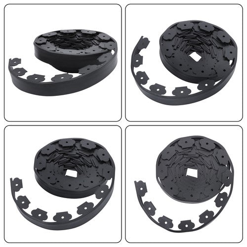 Solid Spare Lawn Border L-shaped Lawn Garden Edging Kit 40FT With 40Pcs Anchoring Spikes