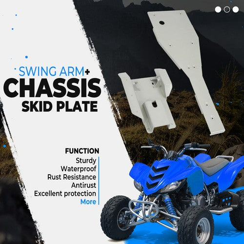 Solid Spare Full Chassis Glide & Swingarm Skid Plate For Yamaha Raptor 660 660R Rocker Guard