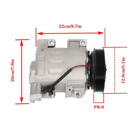 Solid Spare Fit For Nissan Altima Sentra 2007-2012 Aluminum AC Compressor w/Clutch 6512503