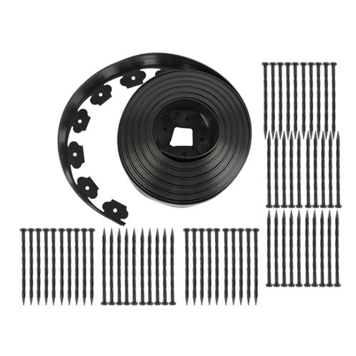 Solid Spare Garden Landscape Edging No Dig Lawn Edging Border With Anchoring Spikes Plastic