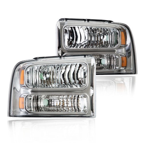 Solid Spare For 2005-2007 Ford F250 F350 F450 F550 Super duty Headlights 05 06 07 Headlamps