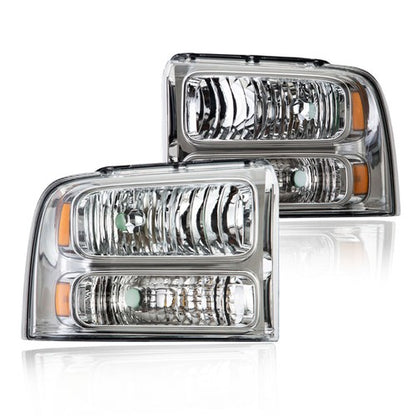 Solid Spare For 2005-2007 Ford F250 F350 F450 F550 Super duty Headlights 05 06 07 Headlamps