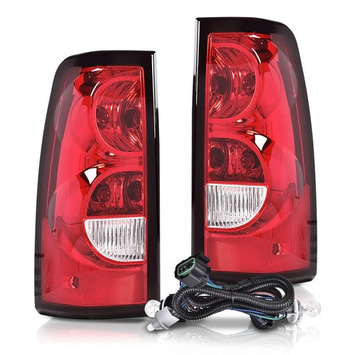 Solid Spare FIT FOR 2003-2007 CHEVY SILVERADO CHROME/AMBER LED DRL HEADLIGHT + TAIL LIGHTS