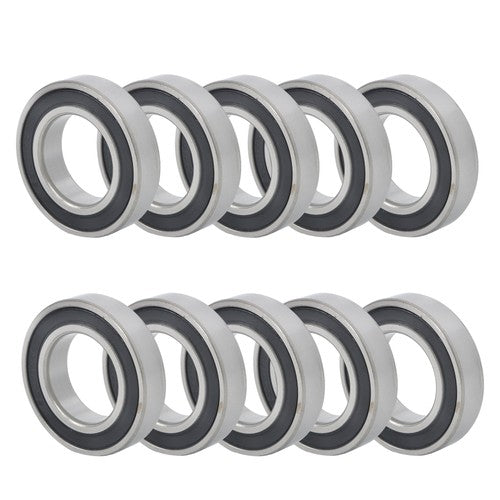 Solid Spare 10Pcs 6007-2RS Bearings 35×62×14mm Double Rubber Seals Deep Groove Ball Bearing