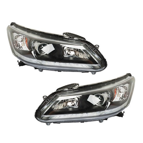 Solid Spare Headlights For Honda Accord 2013 2014 2015 Halogen Projector LH & RH Pair Set