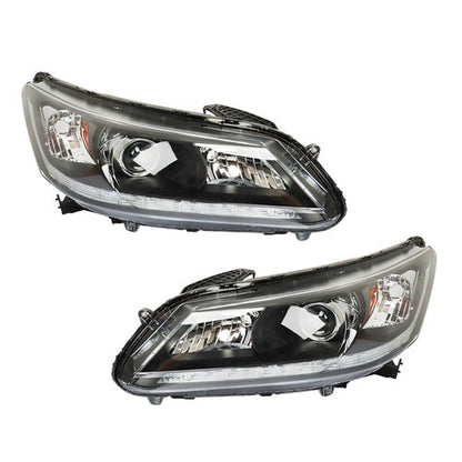 Solid Spare Headlights For Honda Accord 2013 2014 2015 Halogen Projector LH & RH Pair Set