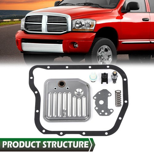 Solid Spare Fit For Dodge Ram 2000+ A518 46RE 48RE Transmission Filter Kit Solenoid &Sensor