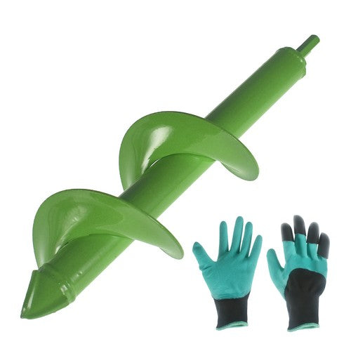 Solid Spare Garden Planting Auger 3x12Inch,Heavy Duty Solid with Thickened Spirals Green