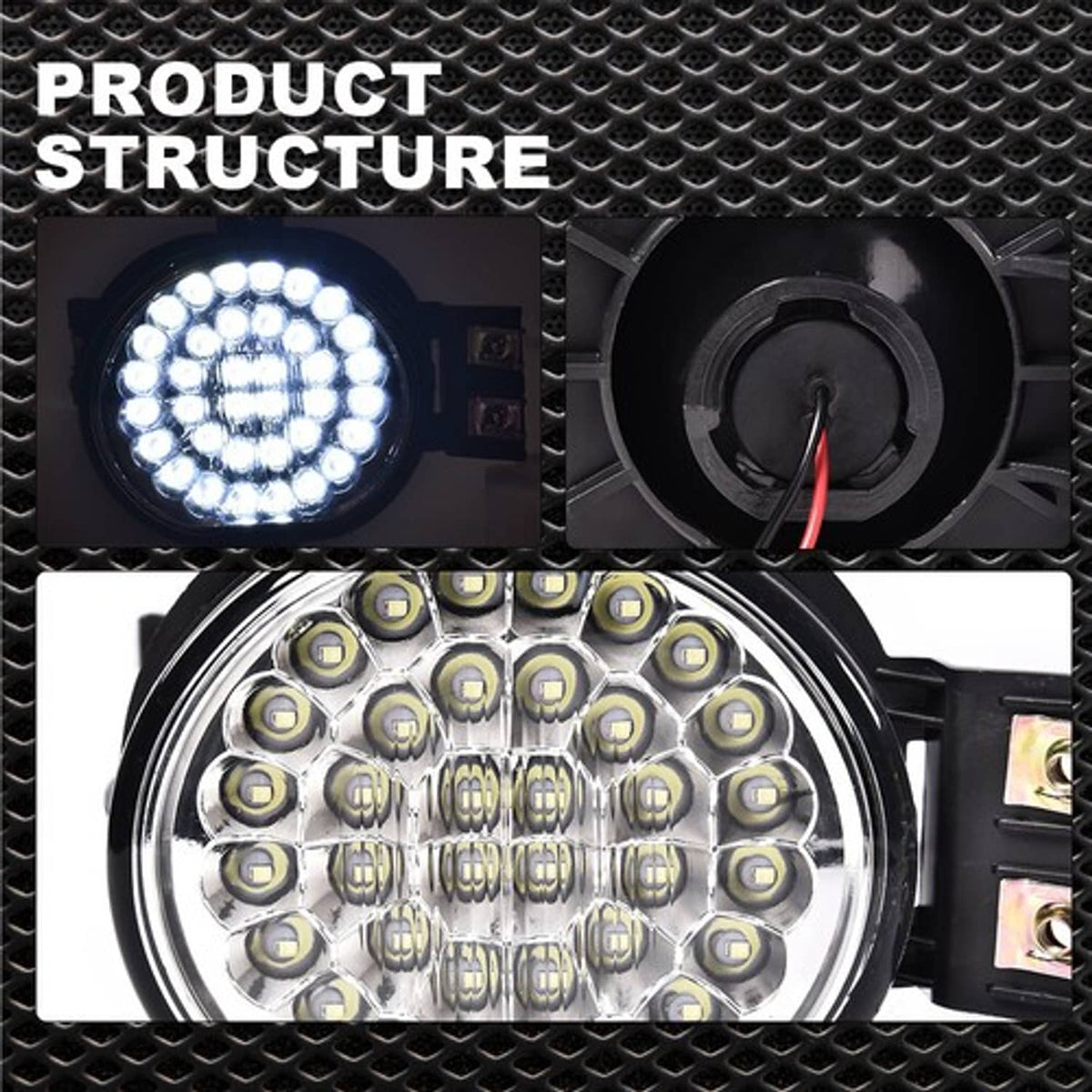 Solid Spare White Fit For 2002-2009 Dodge Ram 1500/2500/3500 Full LED Fog Lights Left+Right