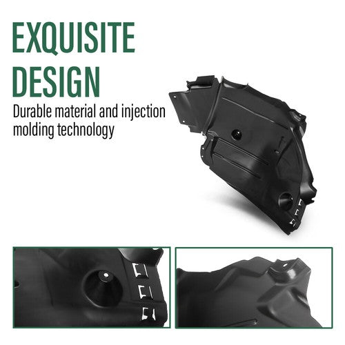 Solid Spare Fit For 15-17 Mercedes-Benz C Class Front Fender Liner Rear Section LH Side