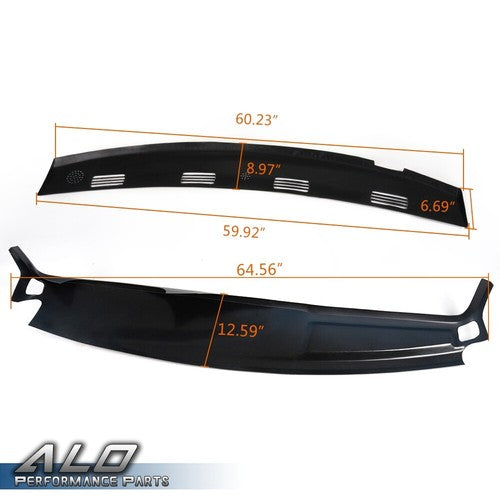 Solid Spare Fit For 2002-2005 Dodge Ram Pickup Blue Dash Panel Bezel Cover Overlay 2pcs