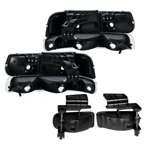 Solid Spare Fit For 99-06 Silverado Suburban Tahoe Headlights+Bumper Signal+Fog Lights