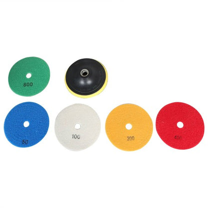 Solid Spare 5 Inch Diamond Concrete Polishing Pads Wet Dry Set for Quartz Marble Stone NEW