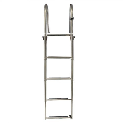 Solid Spare Telescoping Boat Ladder Foldable Premium Stainless Steel 4 Step Stainless Steel