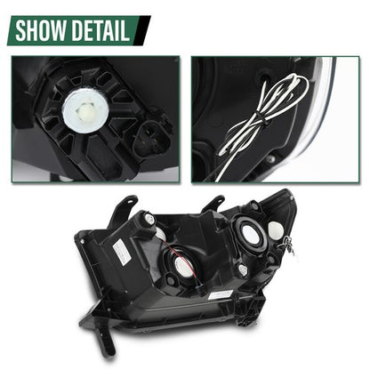 Solid Spare Fit For 2007-2013 Toyota Tundra 2008-2017 Sequoia Headlights Left+Right Smoke