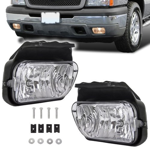 Solid Spare Pair Bumper Fog Lights Lamps Left+Right For Chevy Silverado Avalanche 2003-2006