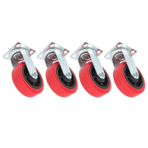Solid Spare 4 Pack 6 Inch Polyurethane Heavy Duty Swivel Caster Wheels 4000Lbs Load Capacity