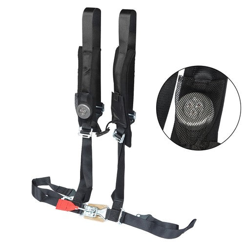 Solid Spare Pair Of 4 Point 2" Padded For Polaris RZR XP S 4 1000 Seat Belt Harness Black