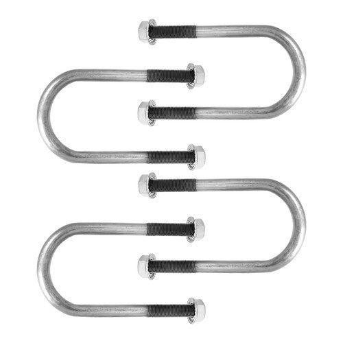 Solid Spare New Trailer U Bolt Kit For 2 Inch Axle Tube 6 Inch Long Set Of 4 Bare Metal