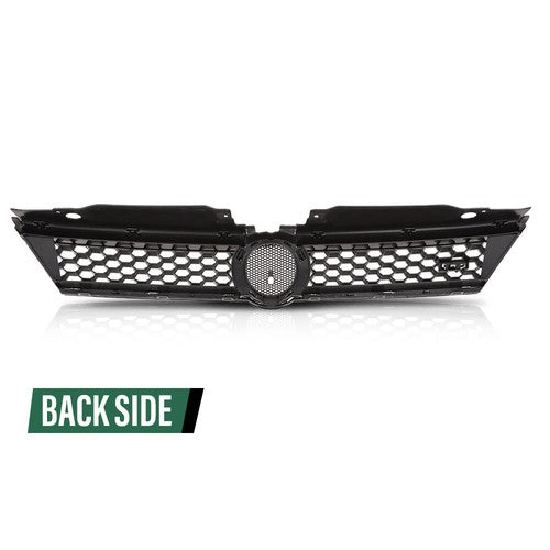 Solid Spare Fit For 2010-2014 VW Jetta Hex Front Bumper Upper Grille Grill w/ Chrome Trim