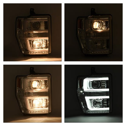 Solid Spare For 2008 2009 2010 Ford F250 F350 F450 LED Projector Headlights Headlamps Pair