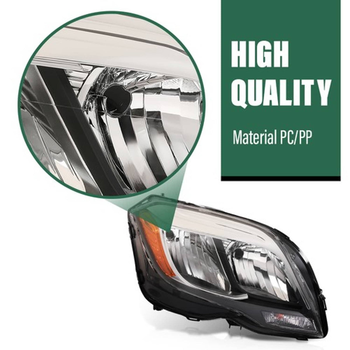 Solid Spare Halogen Headlights Left+Right Fit For 2013 2014 2015 Mercedes Benz GLK250 GLK350