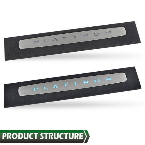 Solid Spare Fit For 17-22 Super Duty Crew Cab LED Illuminated Platinum Door Sill Plate Set