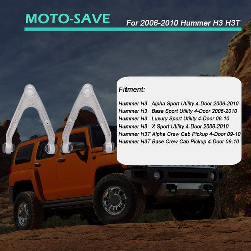 Solid Spare 2Pcs Fit For 06-10 Hummer H3 H3T Front Upper Control Arms Ball Joint LH & RH Kit