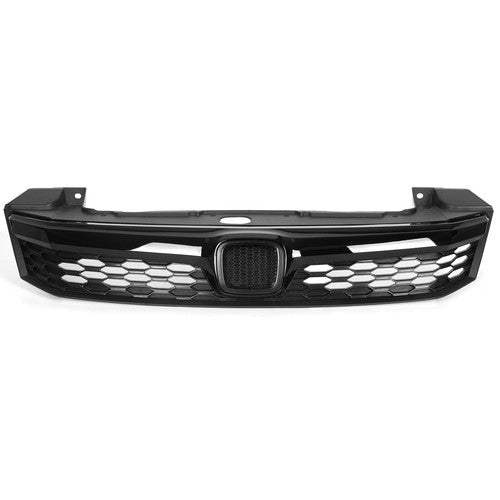 Solid Spare Fit Honda Civic 2012 4DR Sedan Front Upper Grille Honeycomb JDM Painted Black