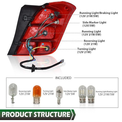 Solid Spare New Fit For 2013-2019 Chevy Trax Halogen Tail Light Brake Lamp Left Driver Side