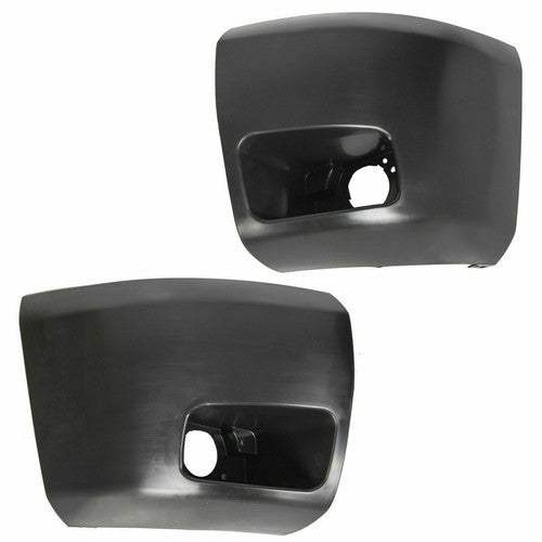 Solid Spare LH & RH Bumper End Extension W/Fog Lamp Hole Fit For 07- 13 Chevy Silverado 1500