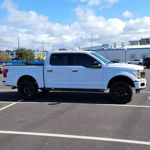 Solid Spare For 2015-2020 Ford F150 GLOSS BLACK Top Half Mirror + Door Handle Covers F-150