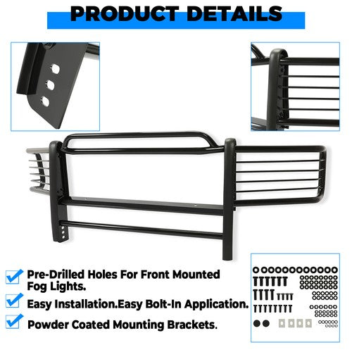 Solid Spare Steel Grille Grill/Brush/Headlight Guard For 99-07 Ford F250-F550 Super Duty