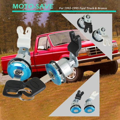 Solid Spare NEW Lock Craft Door Lock Cylinder Set w/Key Fit FOR Ford Bronco F2UZ1522050A