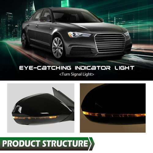 Solid Spare Side Mirror Fit For 2012-2018 Audi A6, A6 Quattro, S6 Passenger Right Side RH