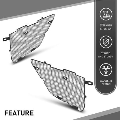 Solid Spare Fit For 2020-2025 Corvette C8 Aluminium Radiator Mesh Grill Grille Guards Covers
